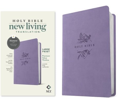 NLT Large Print Premium Value Thinline Bible, Filament-Enabled Edition (Leatherlike, Lavender Song) by Tyndale