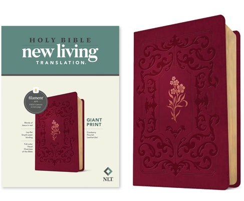 NLT Giant Print Bible, Filament-Enabled Edition (Leatherlike, Cranberry Flourish, Red Letter) by Tyndale