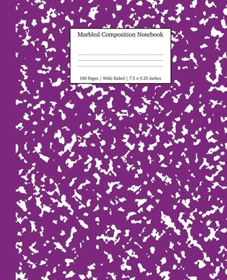 Marbled Composition Notebook: Purple Marble Wide Ruled Paper Subject Book by Young Dreamers Press