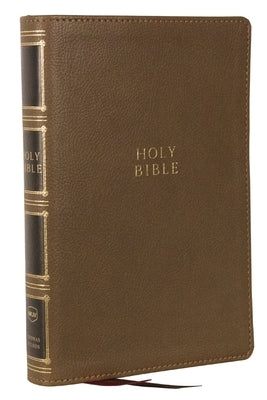 Nkjv, Compact Center-Column Reference Bible, Brown Leathersoft, Red Letter, Comfort Print (Thumb Indexed) by Thomas Nelson