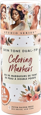 Studio Series Dual-Tip Skin Tone Coloring Markers Tube Set (24-Colors) by Peter Pauper Press Inc