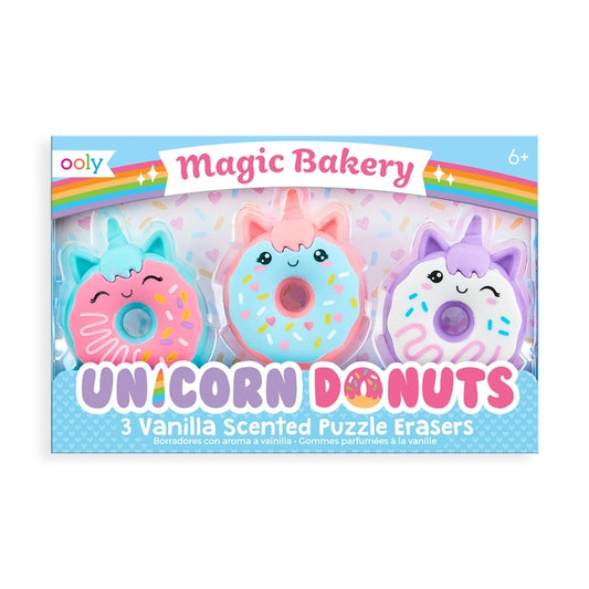 Magic Bakery Unicorn Donuts Scented Erasers - Set of 3 by Ooly