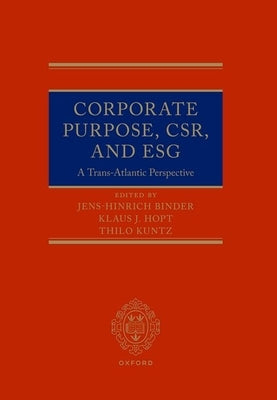 Corporate Purpose, Csr, and Esg by Binder, Jens-Hinrich