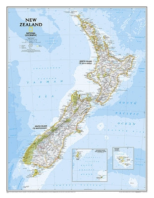 National Geographic New Zealand Wall Map - Classic (23.5 X 30.25 In) by National Geographic Maps