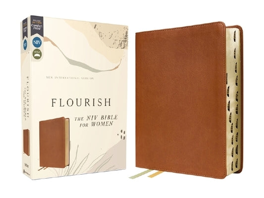 Flourish: The NIV Bible for Women, Leathersoft, Brown, Thumb Indexed, Comfort Print by Livingstone Corporation