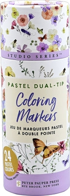 Studio Series Dual-Tip Pastel Coloring Markers Tube Set (24-Colors) by Peter Pauper Press Inc