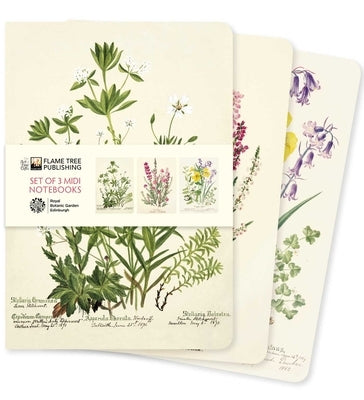 Royal Botanic Garden Edinburgh Set of 3 MIDI Notebooks by Flame Tree Studio