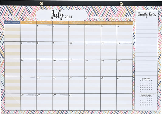 2025 Family Desk Pad and Wall Calendar (11 X 17) - (12-Month Calendar with 152 Bonus Stickers!) by Peter Pauper Press Inc