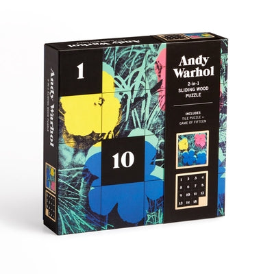Andy Warhol Flowers 2-In-1 Sliding Wood Puzzle by Galison