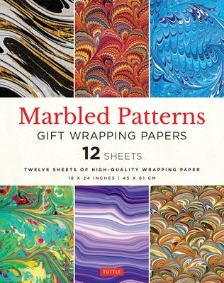 Marbled Patterns Gift Wrapping Papers - 12 Sheets: 18 X 24 Inch (45 X 61 CM) Wrapping Paper by Tuttle Studio