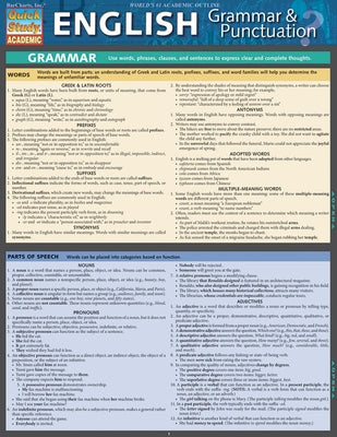 English Grammar & Punctuation: A Quickstudy Laminated Reference Guide by Evans-Marshall, Shelley