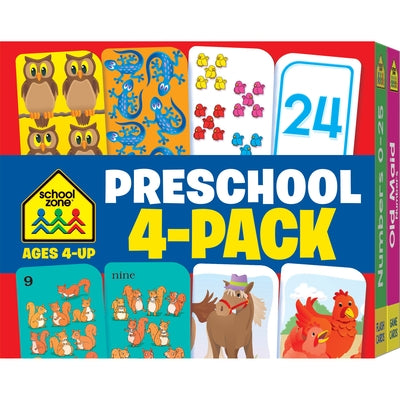 School Zone Preschool 4-Pack Flash Cards by Zone, School