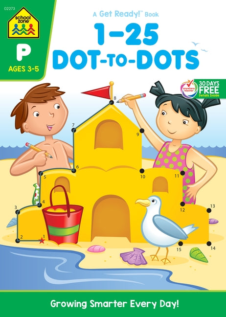 School Zone Numbers 1-25 Dot-To-Dots Workbook by Zone, School