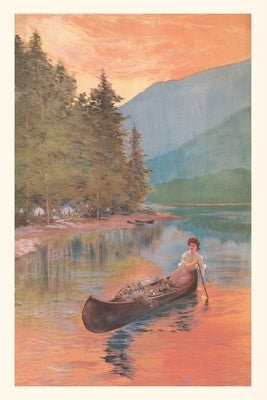 Vintage Journal Woman Canoeing on River by Found Image Press