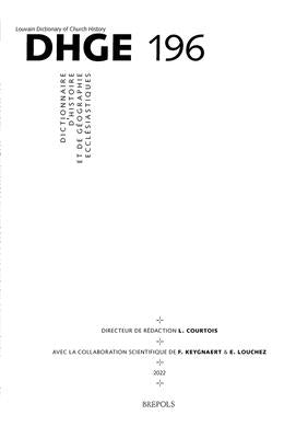 Dictionnaire d'Histoire Et de Geographie Ecclesiastiques - Fascicule 196 by Brepols Publishers