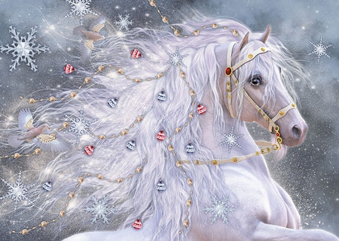 Festive Horse Deluxe Boxed Holiday Cards (20 Cards, 21 Self-Sealing Envelopes) by 
