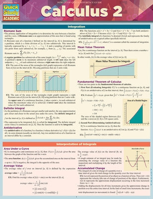 Calculus 2: A Quickstudy Laminated Reference Guide by LLC