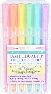 Studio Series Dual-Tip Pastel Highlighters (6-Colors) by Peter Pauper Press Inc
