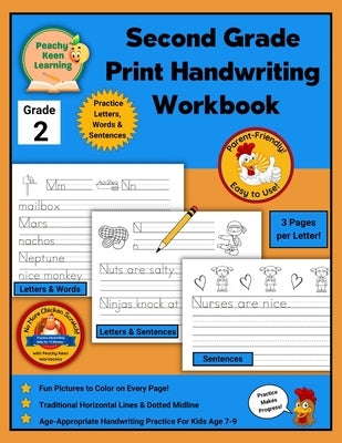 Second Grade Print Handwriting Workbook with Traditional Horizontal Lines and Dotted Midline: Age-Appropriate Handwriting Practice For Kids Age 6-8 by Shepherd M. a., Karen