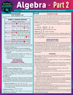 Algebra Part 2: A Quickstudy Laminated Reference Guide by Kizlik, S. B.