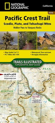 Pacific Crest Trail: Scodie, Piute, and Tehachapi Mountains Map [Walker Pass to Vasquez Rocks] by National Geographic Maps