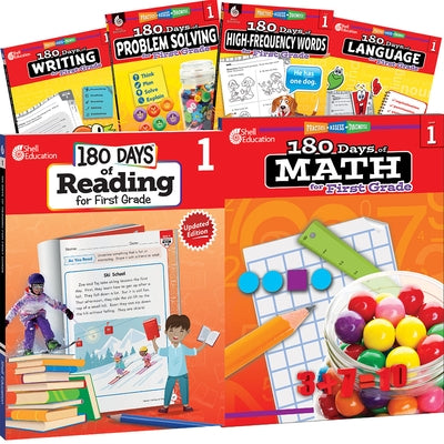 180 Days(tm) Reading, High-Frequency Words, Math, Problem Solving, Writing, & Language for Grade 1: 6-Book Set: Practice, Assess, Diagnose by Multiple Authors