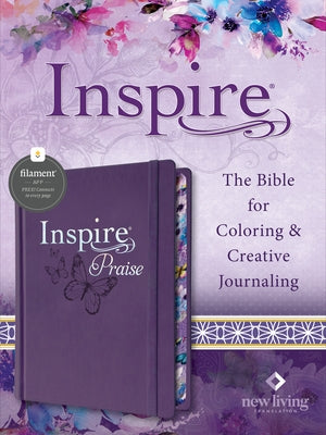 Inspire Praise Bible NLT (Hardcover Leatherlike, Purple, Filament Enabled): The Bible for Coloring & Creative Journaling by Tyndale