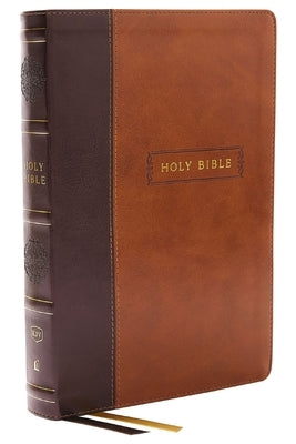 KJV Holy Bible, Center-Column Reference Bible, Leathersoft, Brown, 73,000+ Cross References, Red Letter, Thumb Indexed, Comfort Print: King James Vers by Thomas Nelson