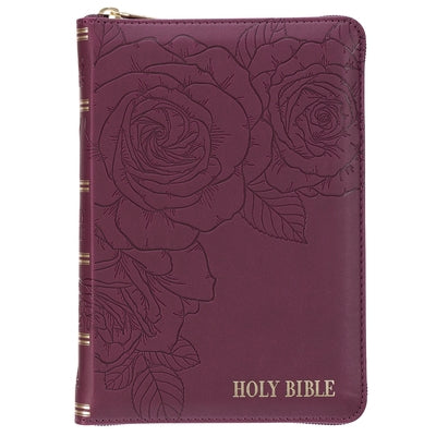 KJV Bible Compact Faux Leather Merlot W/Zipper by Christian Art Gifts