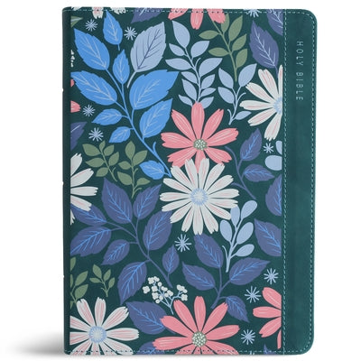 NASB Notetaking Bible, Large Print Edition, Teal Floral Leathertouch by Holman Bible Publishers