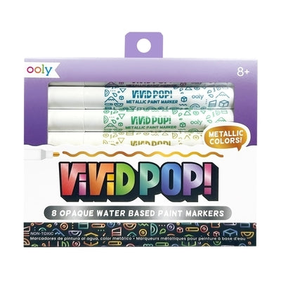 Vivid Pop! Water-Based Paint Markers: Metallic (Set of 8) by Ooly