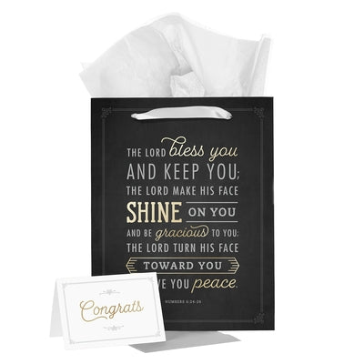 Christian Art Gifts Portrait Gift Bag with Card and Tissue Paper Set: The Lord Bless You and Keep You - Numbers 6:24-26 Inspirational Bible Verse, Bla by Christian Art Gifts