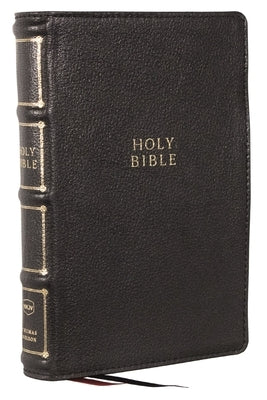 Nkjv, Compact Center-Column Reference Bible, Genuine Leather, Black, Red Letter, Thumb Indexed, Comfort Print by Thomas Nelson