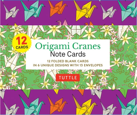 Origami Cranes Note Cards- 12 Cards: In 6 Designs with 13 Envelopes (Card Sized 4 1/2 X 3 3/4 Inch) by Tuttle Studio