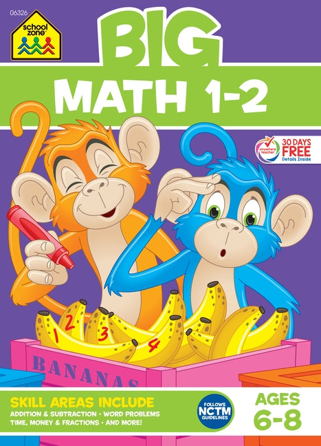 School Zone Big Math 1-2 Workbook by Zone, School