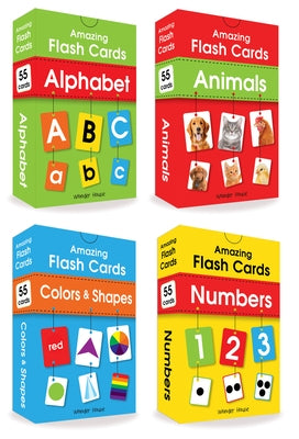 Amazing Flash Cards (Set of 4 Boxes): Alphabet, Number, Animals, Colors and Shapes by Wonder House Books