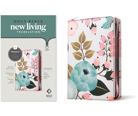 NLT Compact Zipper Bible, Filament Enabled (Cloth, Floral Garden, Red Letter) by New Living Translation