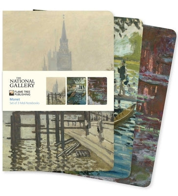 National Gallery: Monet Set of 3 MIDI Notebooks by Flame Tree Studio