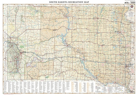 South Dakota Recreation Map by National Geographic Maps