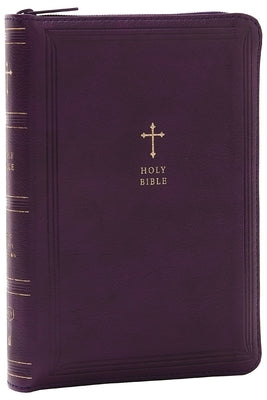 KJV Compact Bible W/ 43,000 Cross References, Purple Leathersoft with Zipper, Red Letter, Comfort Print: Holy Bible, King James Version: Holy Bible, K by Thomas Nelson