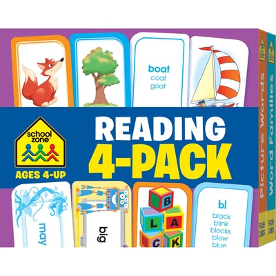 School Zone Reading 4-Pack Flash Cards by Zone, School