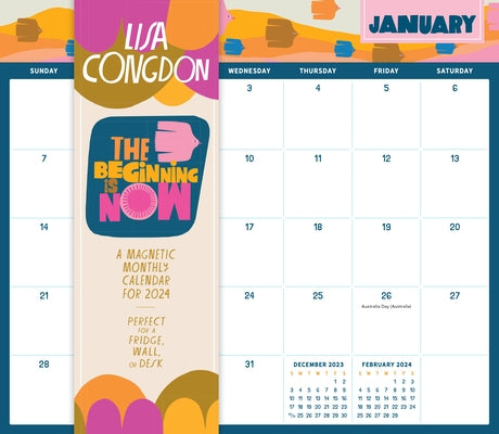 Lisa Congdon the Beginning Is Now: A Magnetic Monthly Calendar 2024: Perfect for a Fridge, Wall, or Desk by Workman Calendars