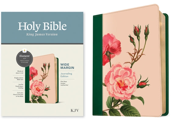 KJV Wide Margin Bible, Filament-Enabled Edition (Leatherlike, Pink Rose Garden, Red Letter) by Tyndale