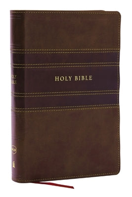 NKJV Personal Size Large Print Bible with 43,000 Cross References, Brown Leathersoft, Red Letter, Comfort Print (Thumb Indexed) by Thomas Nelson