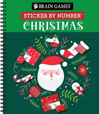 Brain Games - Sticker by Number: Christmas (28 Images to Sticker - Santa Cover - Bind Up) by Publications International Ltd