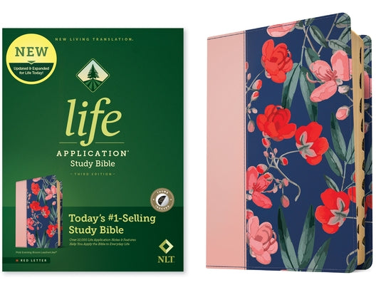 NLT Life Application Study Bible, Third Edition (Leatherlike, Pink Evening Bloom, Indexed, Red Letter) by Tyndale
