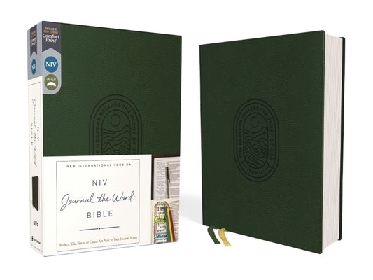 Niv, Journal the Word Bible (Perfect for Note-Taking), Leathersoft, Green, Red Letter, Comfort Print: Reflect, Take Notes, or Create Art Next to Your by Zondervan