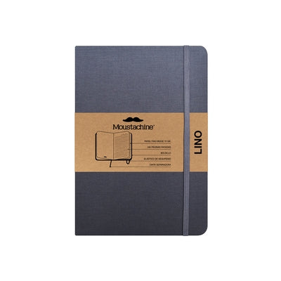 Moustachine Classic Linen Medium Grey Ruled Hardcover by Moustachine