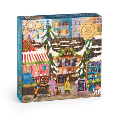 Joy Laforme Merry Market 1000 Piece Foil Puzzle in a Square Box by Galison