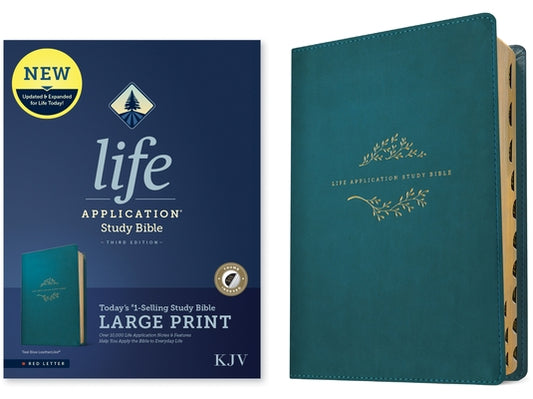 KJV Life Application Study Bible, Third Edition, Large Print (Leatherlike, Teal Blue, Indexed, Red Letter) by Tyndale